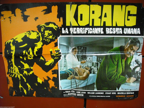 {Set of 5} Korang, La Terrificante Bestia Umana Italian Movie Lobby Card 1960s