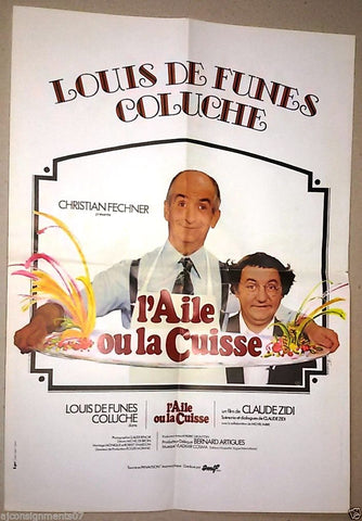 L'AILE OU LA CUISSE {Claude Zidi} 15"x21" French Movie Poster 70s