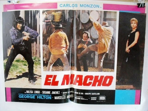 El Macho [Macho Killers} Style A Carlos Monzón Italian Movie Lobby Card 70s