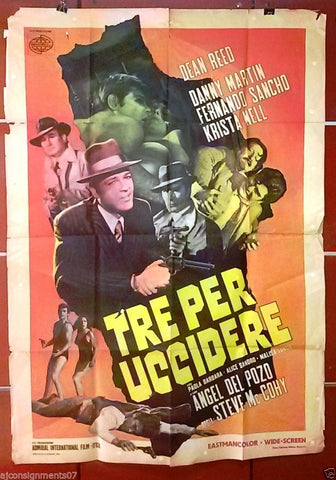 TRE PER UCCIDERE (Dean Reed) 2F Italian Movie Poster 80s