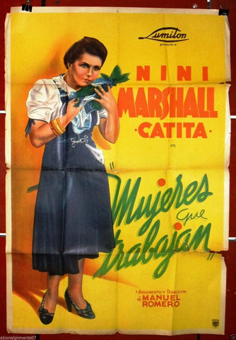 MUJERES QUE TRABAJAN WOMEN WHO WORK (Marshall) Mexican Original Movie Poster 50s