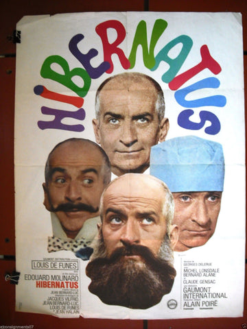HIBERNATUS LUIS DE FUNES 80 cmx60 cm French Movie Poster 60s