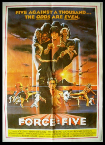 Force: Five {Joe Lewis} Original Lebanese 40"x27" Movie Poster 80s