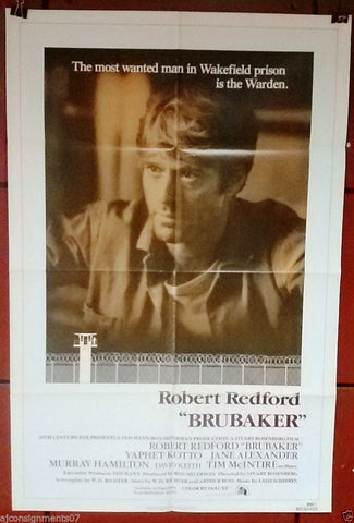 Brubaker (Robert Redford) Original 41x27" U.S. Movie Poster 80s