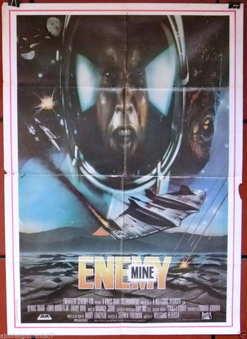 Enemy Mine {Dennis Quaid}  27"x41" Original Lebanese Movie Poster 80s
