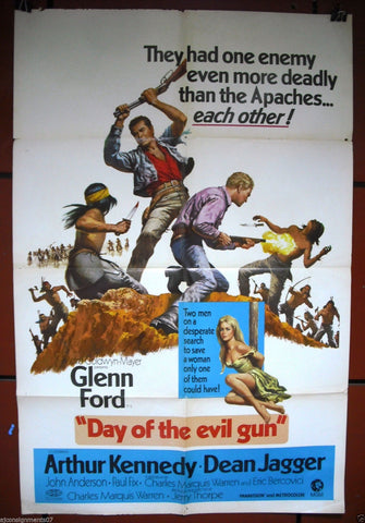 Day of the Evil Gun (Glenn Ford) 41x27" Original 1st Movie Poster 60s