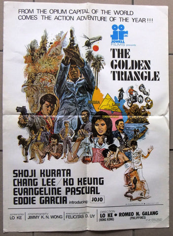 The Golden Triangle Shoji Kura 20x27" Lebanese Kung Fu Original Movie Poster 70s