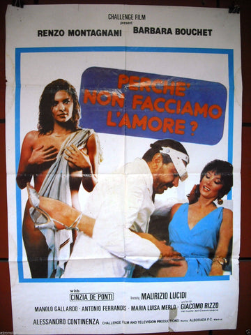 Perché non facciamo l'amore? (Renzo Montagnani) Italian Movie Poster 80s