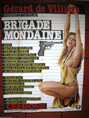 Brigade Mondaine  { Gerard DE VILLIERS} 47"x63" French Movie Poster 70s