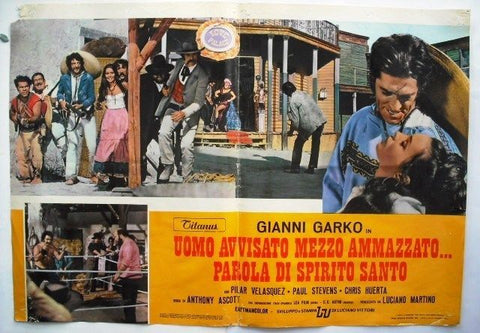 Avvisato Mezzo Ammazzato Western Italian Photobusta Original Ital Lobby Card 70s