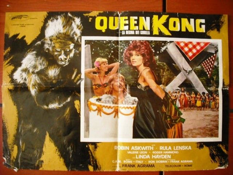 Queen Kong (Robin Askwith) Italian Movie Org Old C Lobby Card 70s