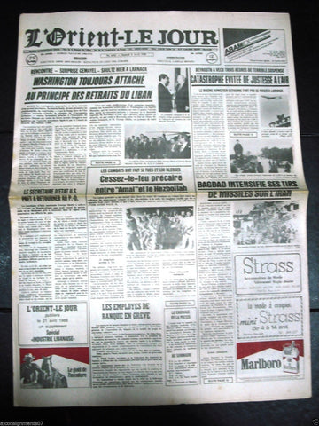 L'Orient-Le Jour {Aircraft Hijacking Kuwait} Lebanese Beirut Newspaper 1988