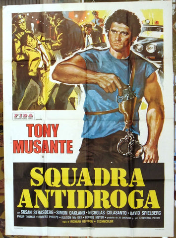 SQUADRA ANTIDROGA TONY MUSANTE Italian movie Poster (2F) 70s