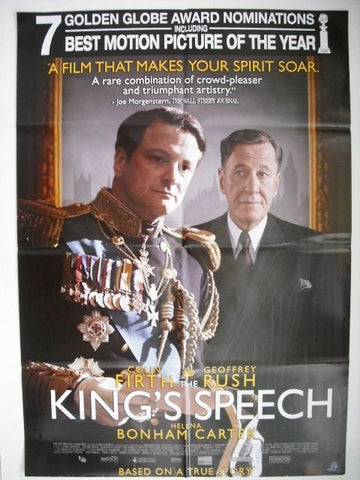 King's Speech (Colin Firth) Original 27"x41" Movie Poster 2010