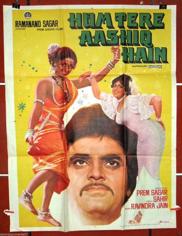 Hum Tere Ashiq Hain (Jeetendra) Bollywood B Hindi Original Movie Poster 70s