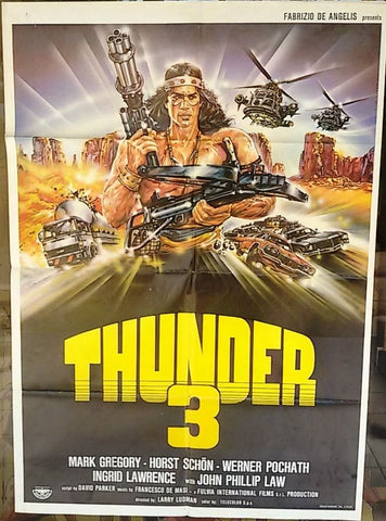 Thunder 3 (Mark Gregory) Original Lebanese Movie Poster 80s