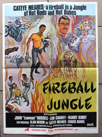 Fireball Jungle ( Lon Chaney Jr)  27x20" Arabic Lebanese Org. Movie Poster 70s