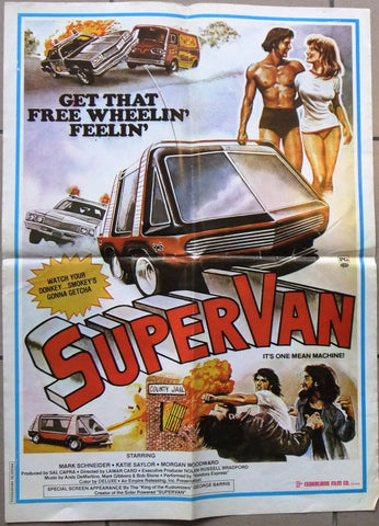 SUPERVAN {George Barris} 20x27" Lebanese Original Movie Poster 70s