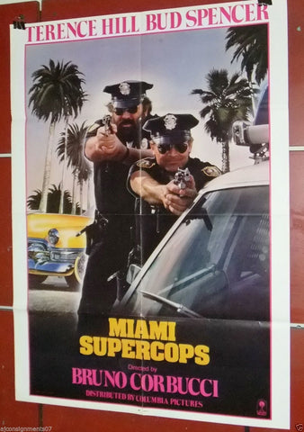 MIAMI SUPERCOPS {Terence Hill Bud Spencer} 27x41" Original Movie Poster 80s