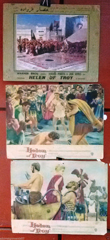 (Set of 3) HELEN OF TROY {Rosanna Podesta} Original Lobby Card 50s