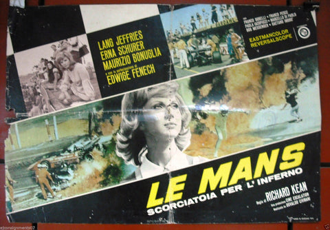 LE MANS {STEVE MCQUEEN} Italian Movie Lobby Card A 1970