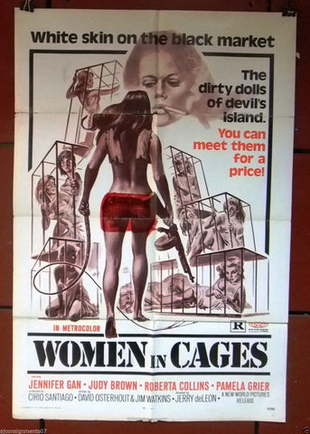 Women In Cages (Roger Corman) 41x27" Original Movie Poster 70s