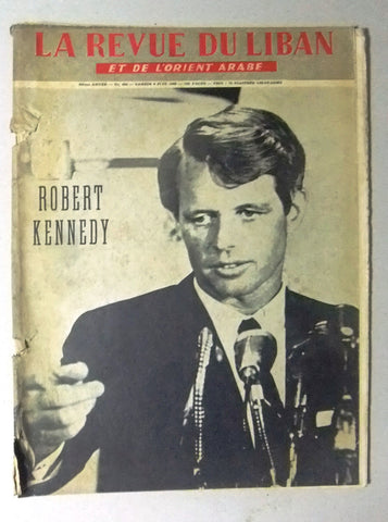 La Revue Du Liban Lebanese Robert Kennedy #493 French Oversized Magazine 1968