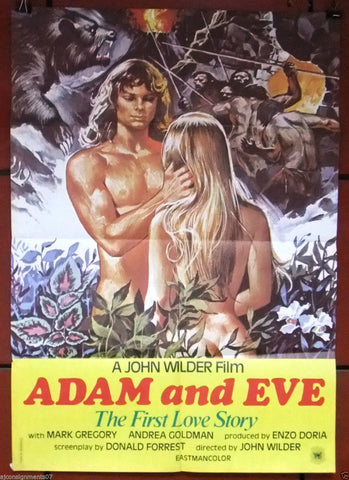 Adam and Eve (Mark Gregory) Original Lebanese Movie Poster 80s