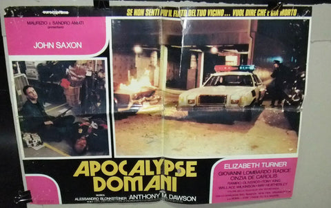 (Set of 6) Apocalypse domani (John Saxon) Original Italian Film Lobby Card 70s