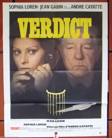 VERDICT {Sophia Loren} 80 x 60 cm French Movie Poster 70s