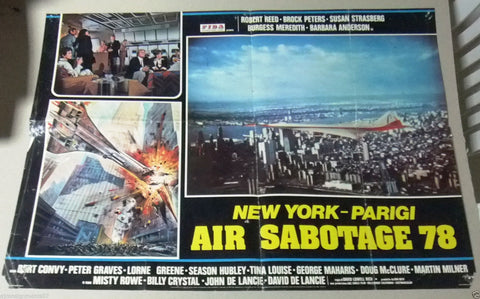 NEW YORK-PARIGI AIR SABOTAGE 78 Org. Italian Movie Lobby Card 70s