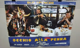 (Set of 8) OCCHIO ALLA PENNA, BUD SPENCER Original Italian Film Lobby Card 70s