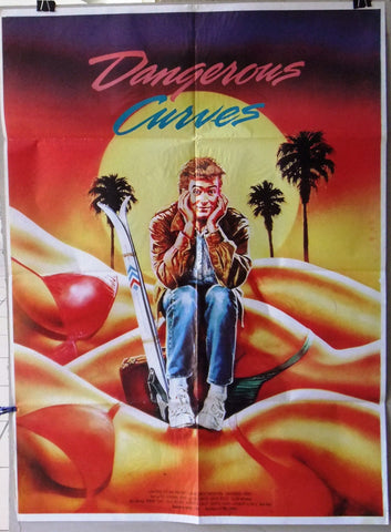 Dangerous Curves (Tate Donovan) Original 39"x27" Lebanese Movie Poster 80s