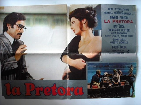 La Pretora Italian Original C Edwige Fenech Movie Lobby Card 70s