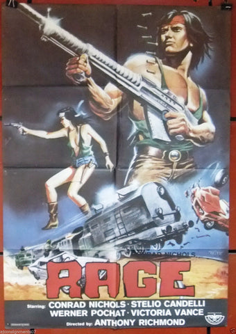 Rabid, Rage {Conard Nichols} Original 40x27" Lebanese Movie Poster 70s