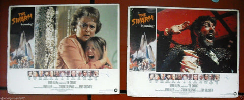 (Set of 2) The Swarm {MICHAEL CAINE} Movie Lobby Card 70s