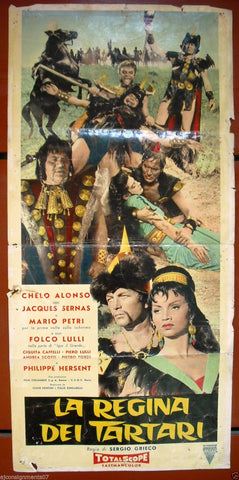 LA REGINA DEI TARTARI {CHELO ALONSO} Italian Film Poster Locandina 60s