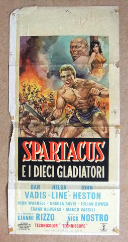 SPARTACUS E I DIECI GLADIATORI (DAN VADIS) Italian Film Poster Locandina 60s