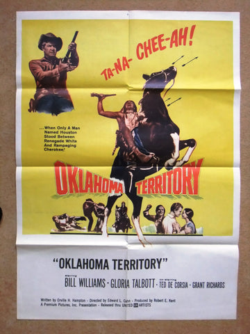 Oklahoma Territory (Bill Williams) 41x27" 1st US Original Movie Poster 60s