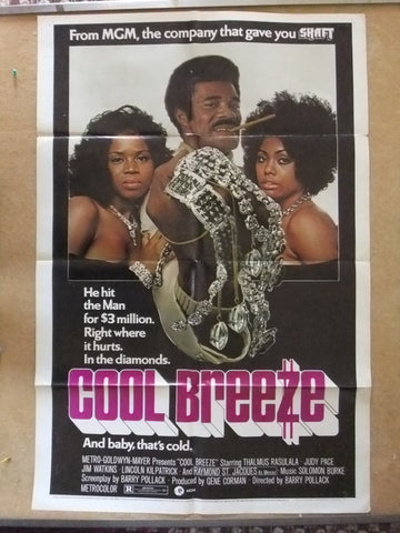 Cool Breeze {Thalmus Rasulala} 41"x27" Original 1st Movie US Poster 70s