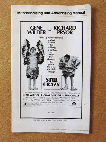 Stir Crazy (Richard Pryor) Original Movie Pressbooks 80s