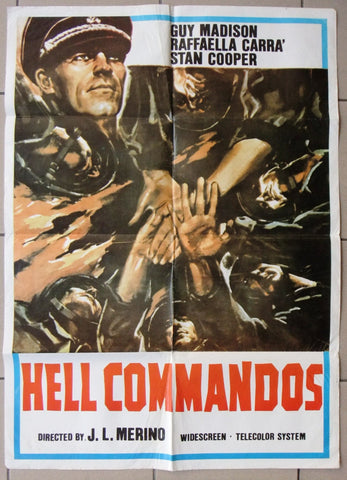Hell Commandos {Guy Madison} 39x27" Lebanese Original Movie Poster 60s