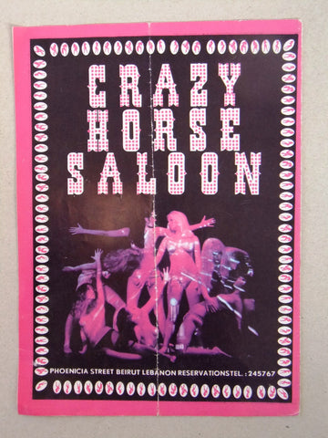 Crazy Horse Saloon, Revue Theatre Cabaret Beirut Lebanon Rare Program Pre- 70s