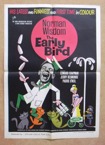 The Early Bird (Norman Wisdom) 20x27" Lebanese Movie Poster 70s