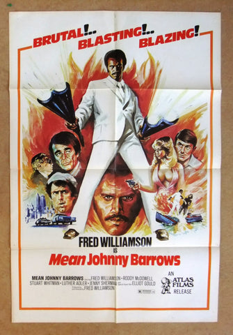 MEAN JOHNNY BARROWS {FRED WILLIAMSON} 39x27" Lebanese Movie Poster 70s