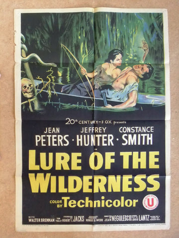 Lure of the Wilderness {Jeffrey Hunter} 40 x 27" Original Int Movie Poster 50s