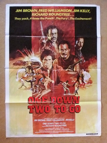 One Down Two to Go {Jim Brown} 39x27" Lebanese Original Movie Poster 80s