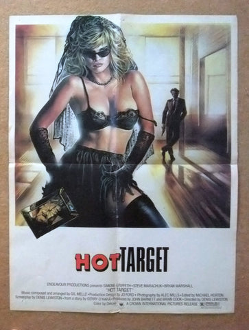 Hot Target {Simone Griffeth} 20x26" Original int. Movie Poster 80s
