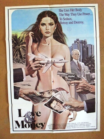 Love & Money (Ornella Muti) 39x27" Original Lebanese Movie Poster 80s