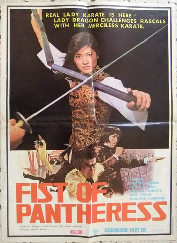 Fist of Pantheress {Etsuko Shiomi) 20x27" Lebanese Kung Fu Movie Poster 70s